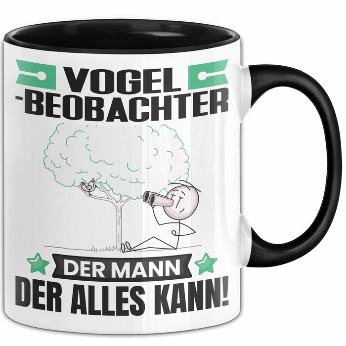 Vogelbeobachter Tasse Geschenk für Vogelbeobachter Der Mann Der Alles Kann Geschenkidee zum Geburtstag Schwarz Trendation