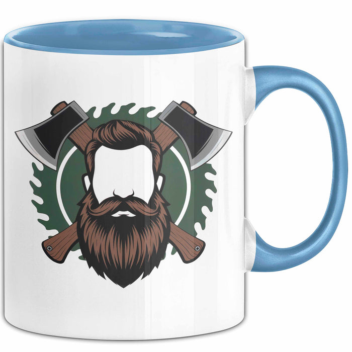 Holzfäller Tasse Geschenkidee Waldarbeiter Lustiger Spruch Geschenkidee Lustig Blau Trendation