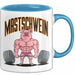 Schweinebauer Schweine Tier Gewichtheben Tasse Geschenk Lustige Geschenkidee Spruch Mastschwein Blau Trendation