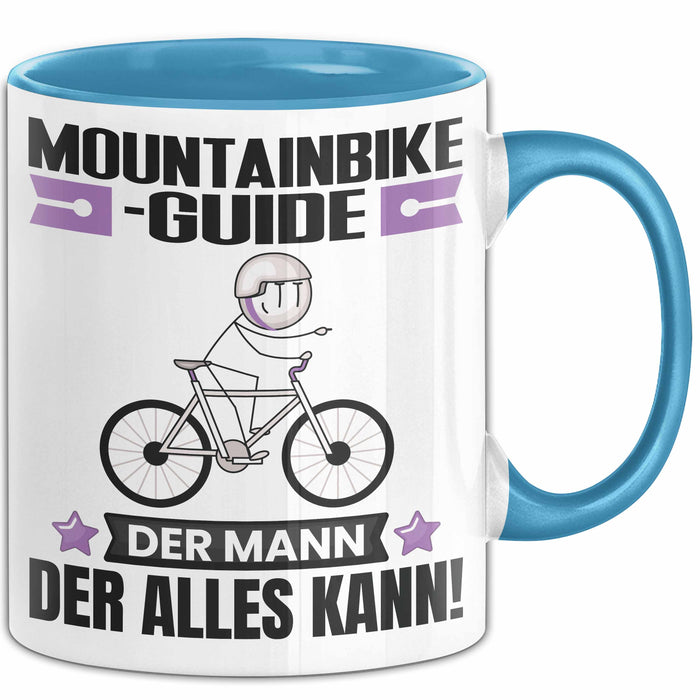 Mountainbike-Guide Tasse Geschenk für Mountainbike-Guide Der Mann Der Alles Kann Geschenkidee zum Geburtstag Blau Trendation