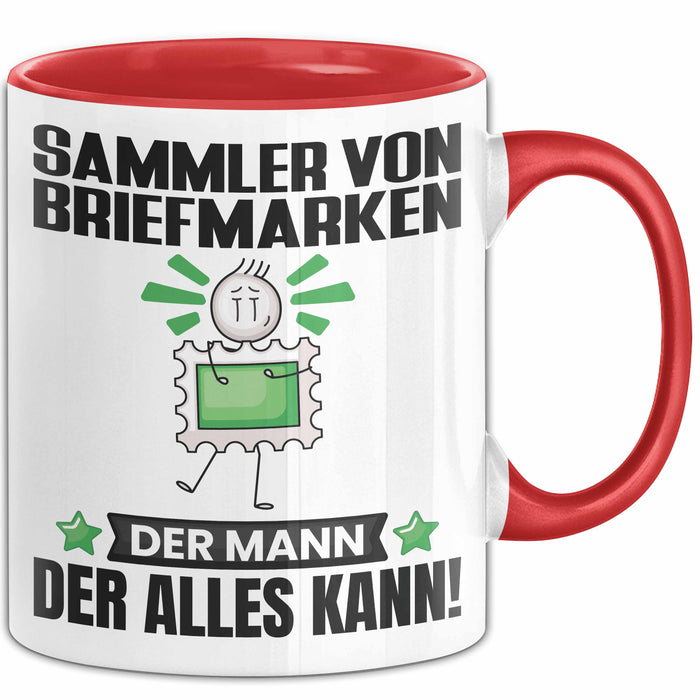 SammlervonBriefmarken Tasse Geschenk für SammlervonBriefmarken Der Mann Der Alles Kann Geschenkidee zum Geburtstag Rot Trendation