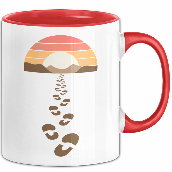 Wandern Tasse Geschenkidee Pfad Entdecker Lustiger Spruch Geschenkidee Lustig Rot Trendation