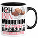 Maurerin Ausbildung Start Geschenk Tasse Ich Bin Maurerin In Der Ausbildung Ich Darf Das Kaffee-Becher Geschenkidee Schwarz Trendation