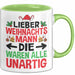 Weihnachten Tasse Geschenk Lieber Weihnachtsmann Die Waren Alle Unartig Geschenkidee Xmas Kaffee-Becher Grün Trendation
