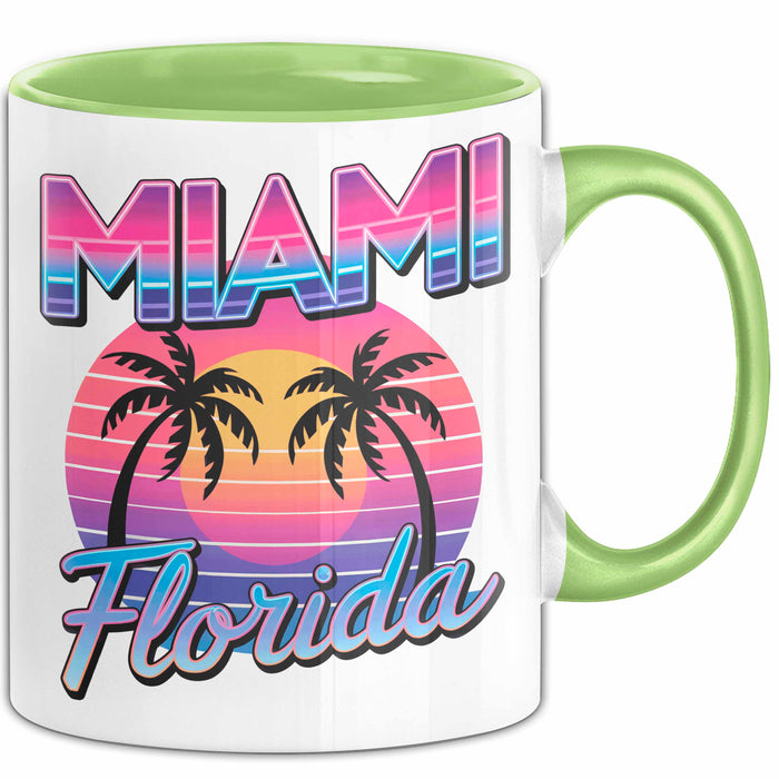 Miami Florida USA Tasse Geschenk Lustige Geschenkidee Spruch Grün Trendation