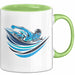 Schwimm Enthusiast Tasse Geschenkidee für Poolliebhaber Grün Trendation