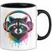 Waschbär Tierliebhaber Musik Kopfhörer Tasse Geschenk Lustige Geschenkidee Spruch Trendation