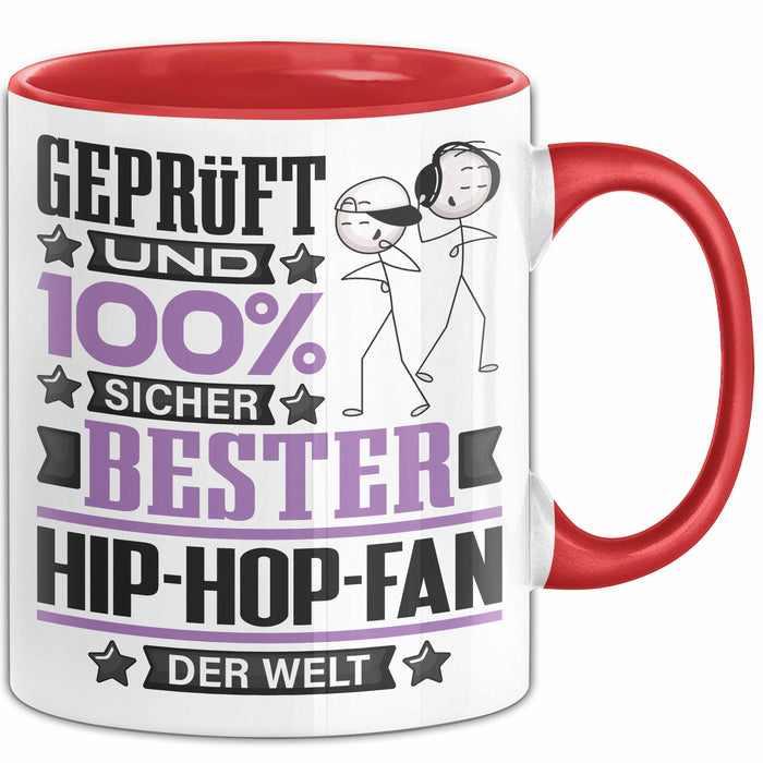 Hip-Hop-Fan Geschenk Lustiger Spruch für Hip-Hop-Fan Geschenkidee Bester Hip-Hop-Fan Der Welt Rot Trendation