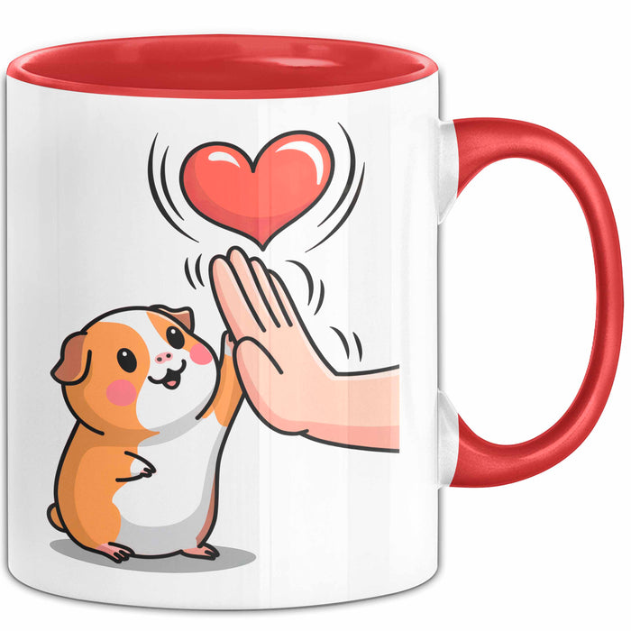 Meerschweinchen Tierliebhaber Tasse Geschenk Lustige Geschenkidee Spruch Rot Trendation