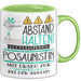 Posaunistin Tasse Geschenk Lustig Abstand Halten Hochleistungs-Posaunistin Mit Drang Zur Perfektion Bei Der Arbeit Grün Trendation