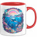 Delfin Tierliebhaber Tasse Geschenk Lustige Geschenkidee Spruch Regenbogendelfin Unterwasser Rot Trendation