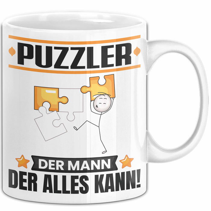 Puzzler Tasse Geschenk für Puzzler Der Mann Der Alles Kann Geschenkidee zum Geburtstag Weiß Trendation