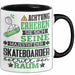 Skateboarder Geschenk Tasse Lustiger Spruch Erheben Sie Sich Der Skateboarder Betritt den Raum Schwarz Trendation