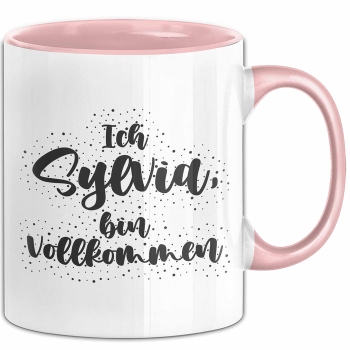 Sylvia Tasse Ich Sylvia, Bin Vollkommen Geschenk Rosa Trendation