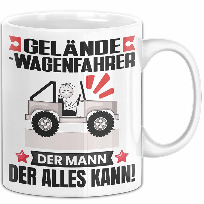Geländewagenfahrer Tasse Geschenk für Geländewagenfahrer Der Mann Der Alles Kann Geschenkidee zum Geburtstag Weiß Trendation