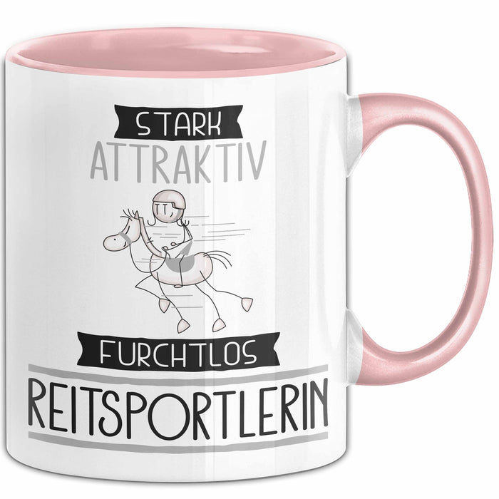 Reitsportlerin Tasse Geschenk Becher Stark Attraktiv Furchtlos Reitsportlerin Lustige Geschenkidee Rosa Trendation
