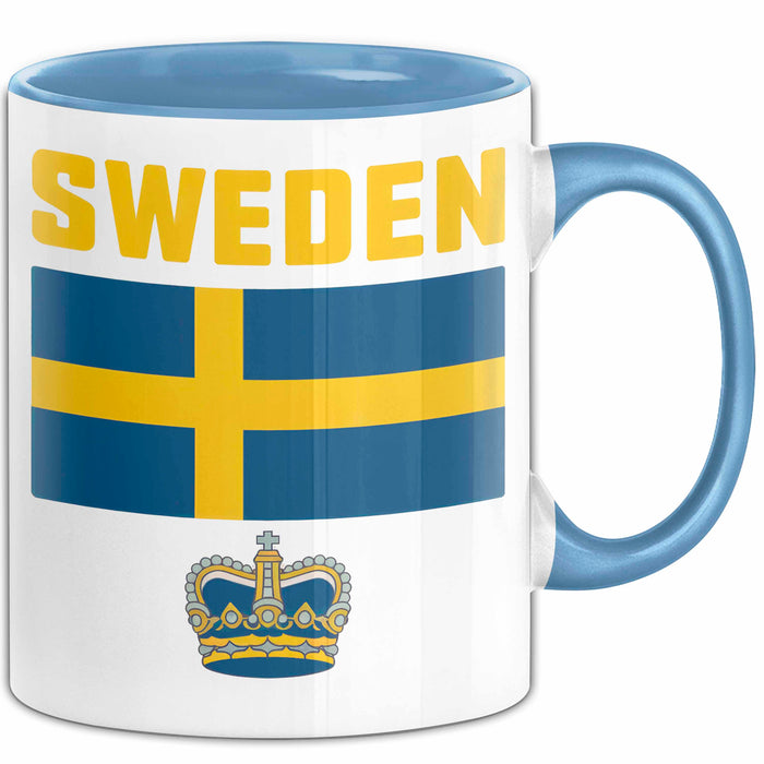 Schweden Skandinavien Schwedisch Tasse Geschenk Lustige Geschenkidee Spruch Blau Trendation