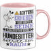 Hundesitter Geschenk Tasse Lustiger Spruch Erheben Sie Sich Der Hundesitter Betritt den Raum Rosa Trendation