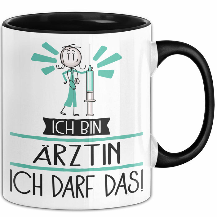 Geschenk für Ärztin Tasse Lustige Geschenkidee Geburtstag Ich Bin Ärztin Ich Darf Das Trendation