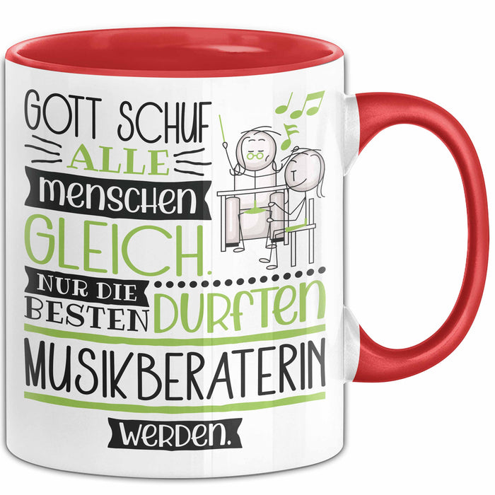 Musikberaterin Geschenk Becher Tasse Gott Schuf Alle Menschen Gleich Nur Die Besten Durfeten Musikberaterin Werden Geschenkidee Lustig Rot Trendation