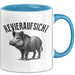 Jäger Tasse Geschenk Revieraufsicht Geschenkidee Wildschwein Geschenke Jägerin Blau Trendation
