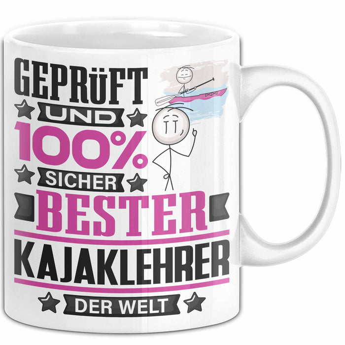 Kajaklehrer Geschenk Lustiger Spruch für Kajaklehrer Geschenkidee Bester Kajaklehrer Der Welt Weiß Trendation