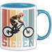 Tasse SIEBEN Grafik RetroStil Geschenkidee 7. Geburtstag Jungs Blau Trendation
