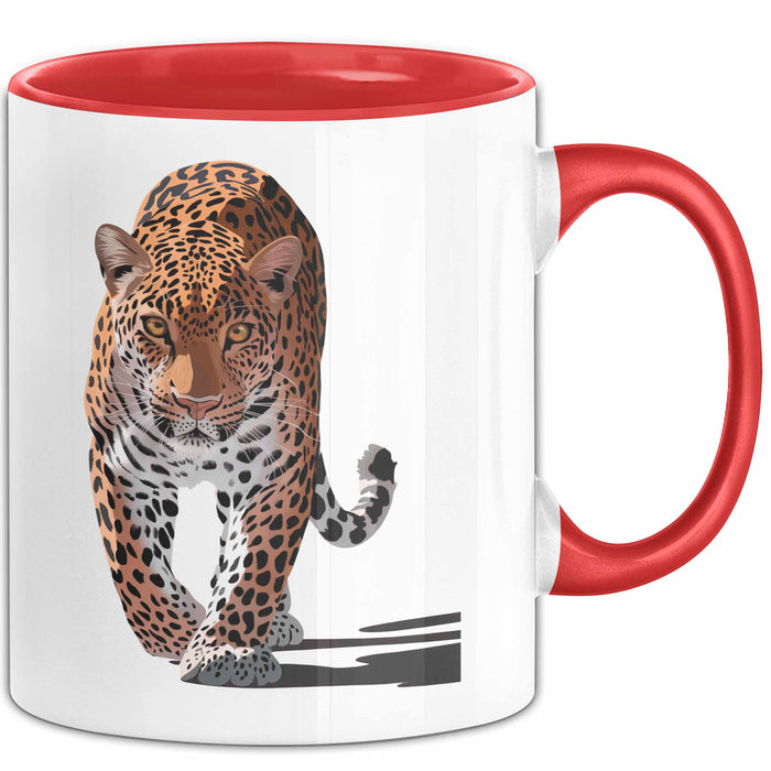 Leopard Tier Tasse Geschenk Lustige Geschenkidee Spruch Rot Trendation