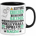 Volleyballspieler Geschenk Tasse Lustiger Spruch Erheben Sie Sich Der Volleyballspieler Betritt den Raum Schwarz Trendation