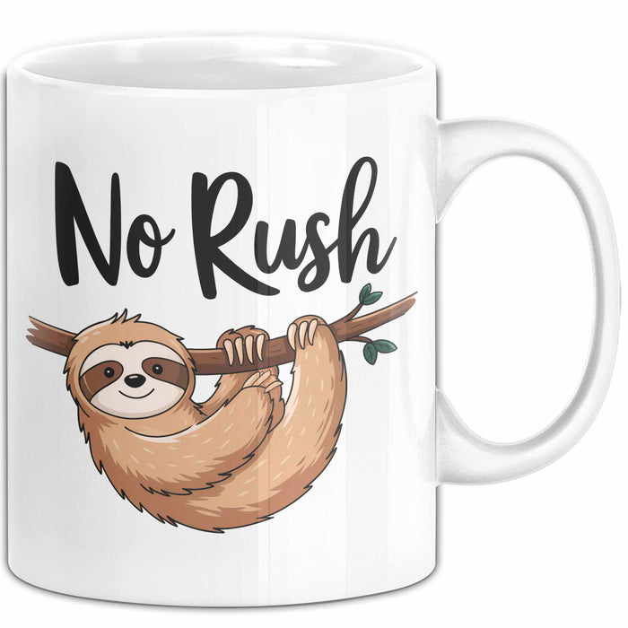 Faultier Tasse Geschenkidee Keine Eile für faule Faultiere Weiß Trendation