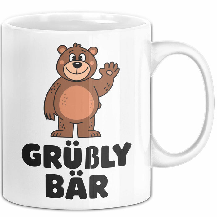 Bär Tierliebhaber Tasse Geschenk Lustige Geschenkidee Spruch Grüßly Bär Weiß Trendation