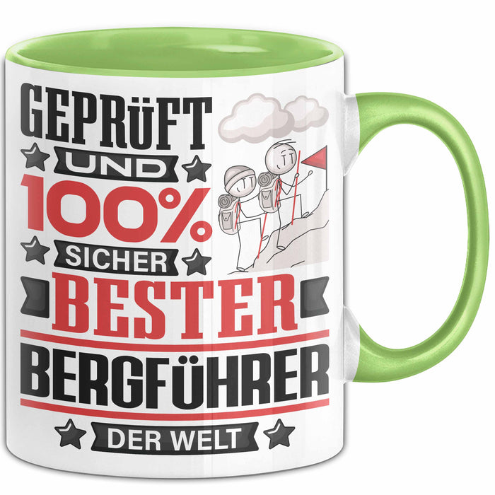 Bergführer Geschenk Lustiger Spruch für Bergführer Geschenkidee Bester Bergführer Der Welt Grün Trendation