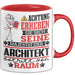 Architekt Geschenk Tasse Lustiger Spruch Erheben Sie Sich Der Architekt Betritt den Raum Rot Trendation
