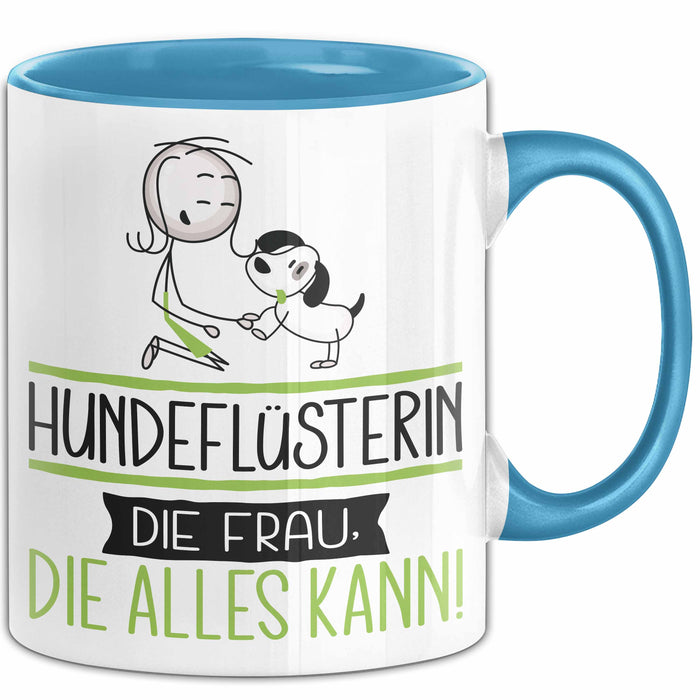 Hundeflüsterin Geschenk Tasse Becher Die Frau Die Allen Kann Geschenkidee für eine Hundeflüsterin Lustig Blau Trendation