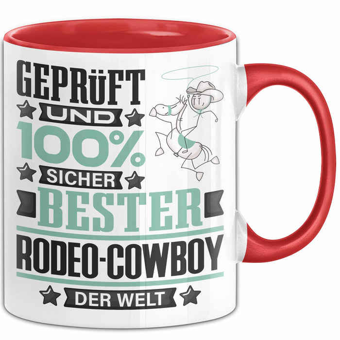 Rodeo-Cowboy Geschenk Lustiger Spruch für Rodeo-Cowboy Geschenkidee Bester Rodeo-Cowboy Der Welt Rot Trendation