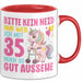 35. Geburtstag Tasse Frauen Geschenk Bitte Nur Kein Neid Nur Weil Ich mit 35 Noch So Gut Aussehe Mama Oma Rot Trendation