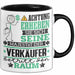 Verkäufer Geschenk Tasse Lustiger Spruch Erheben Sie Sich Der Verkäufer Betritt den Raum Schwarz Trendation