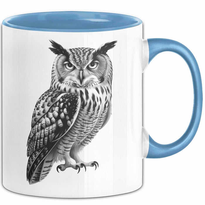 Eule Tierliebhaber Tasse Geschenk Lustige Geschenkidee Spruch Blau Trendation
