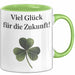 Büroarbeit Kollege Abschied Tasse Geschenk Lustige Geschenkidee Spruch Viel Glück Für Die Zukunft Grün Trendation
