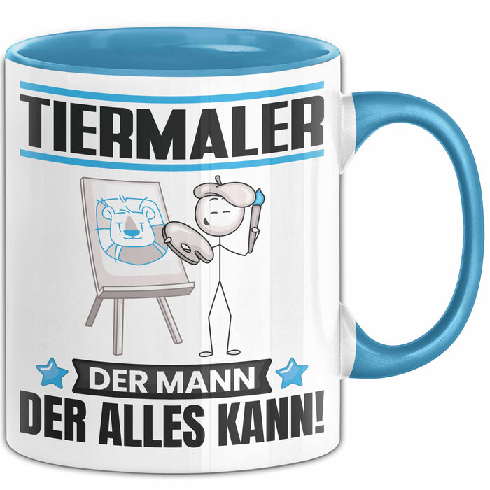 Tiermaler Tasse Geschenk für Tiermaler Der Mann Der Alles Kann Geschenkidee zum Geburtstag Blau Trendation