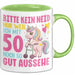 50. Geburtstag Tasse Frauen Geschenk Bitte Nur Kein Neid Nur Weil Ich mit 50 Noch So Gut Aussehe Mama Oma Grün Trendation