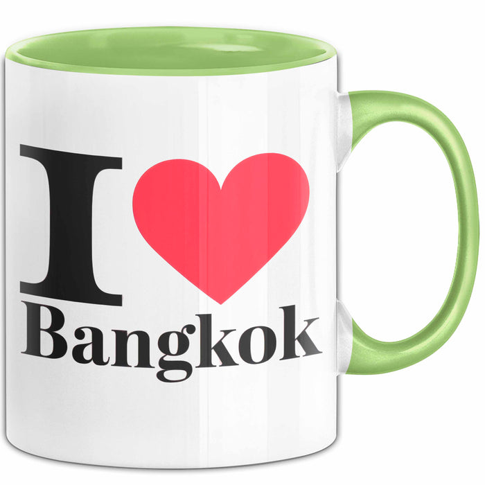 Bangkok Thailand Tasse Geschenk Lustige Geschenkidee Spruch Ich Liebe Bangkok Grün Trendation