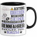 Rennfahrer Geschenk Tasse Lustiger Spruch Erheben Sie Sich Der Rennfahrer Betritt den Raum Schwarz Trendation