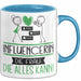 Influencerin Geschenk Tasse Becher Die Frau Die Allen Kann Geschenkidee für eine Influencerin Lustig Blau Trendation