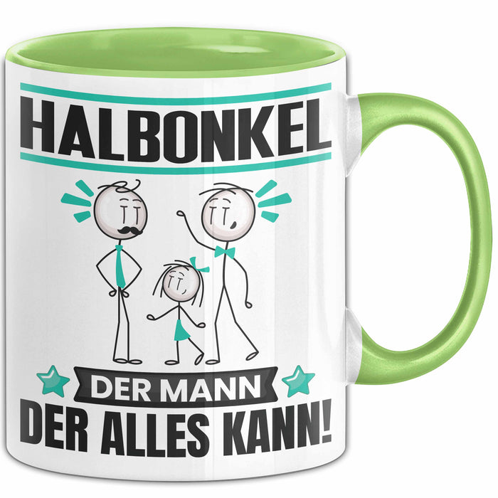 Halbonkel Tasse Geschenk für Halbonkel Der Mann Der Alles Kann Geschenkidee zum Geburtstag Grün Trendation