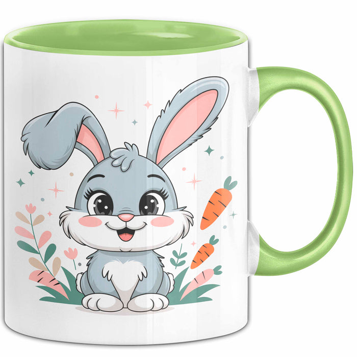 Kaninchenliebhaber Tasse Geschenkidee für Hasen Fans Grün Trendation