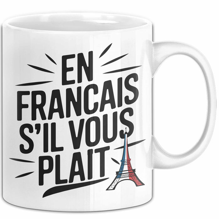 Französischlehrer Unterricht Tasse Geschenk Lustige Geschenkidee Spruch En Français S’Il Vous Plaît Weiß Trendation