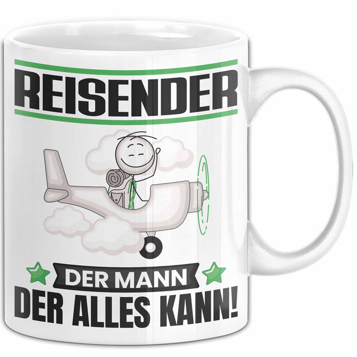 Reisender Tasse Geschenk für Reisender Der Mann Der Alles Kann Geschenkidee zum Geburtstag Weiß Trendation