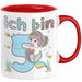 5. Geburtstag Mädchen Geschenk Meerjungfrau Geschenk Tasse für Mädchen Nymphe Nixe Becher Grafik Rot Trendation