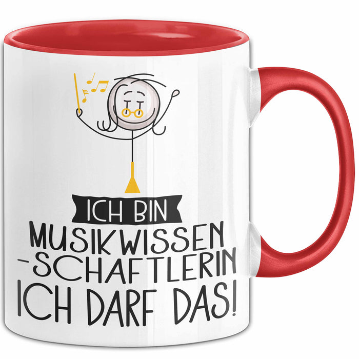 Geschenk für Musikwissenschaftlerin Tasse Lustige Geschenkidee Geburtstag Ich Bin Musikwissenschaftlerin Ich Darf Das Rot Trendation